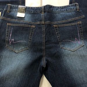 Nicole Miller Purple Rhinestone Jeans